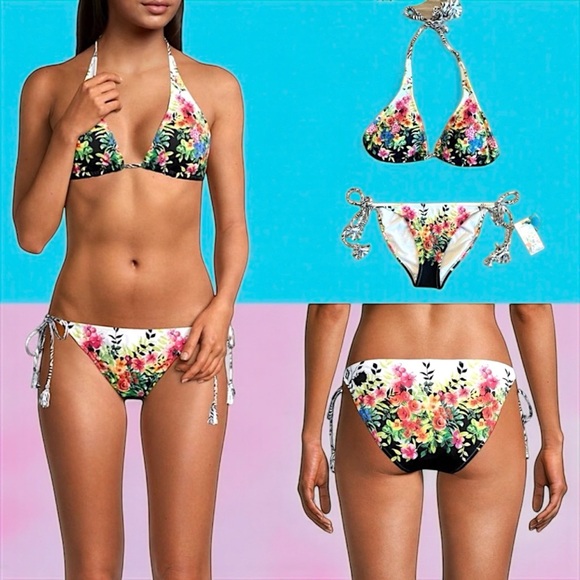 NWT Johnny Was Spring String Bikini Top & Spring String Bikini Bottoms - Picture 12 of 15